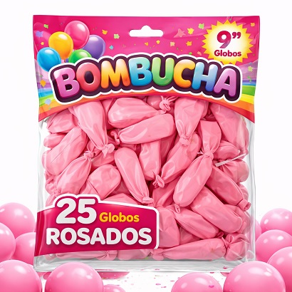 globo latex 9 bombucha x 25 rosa