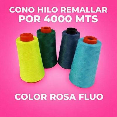 CONO HILO REMALLAR POR 4000 MTS ROSA FLUO